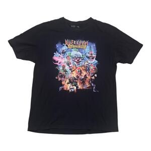 Killer Klowns Tee – Black XL Retro Horror Cult Movie Graphic